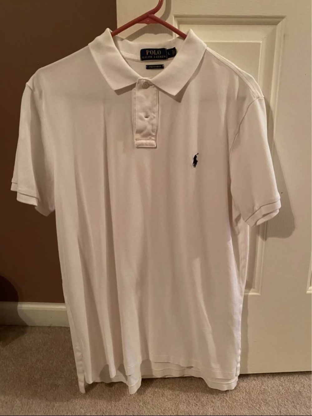 Ralph Lauren White Polo Shirt with Navy Pony